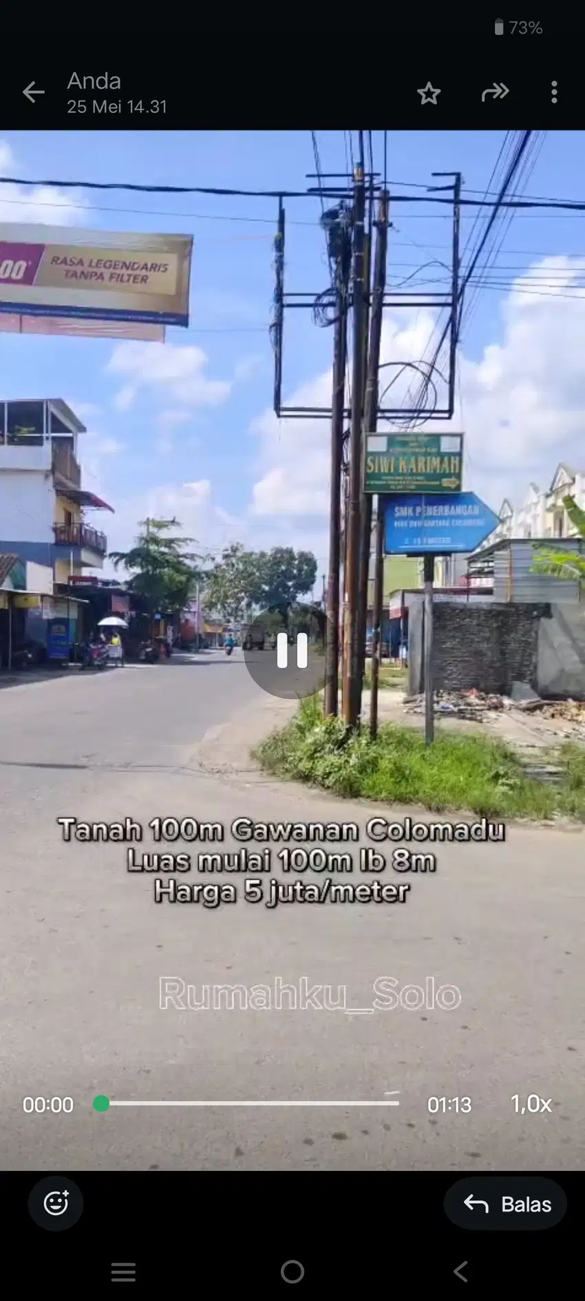 Tanah tepi jalan utama Adi Sumarmo colomadu dekat bandara sooo