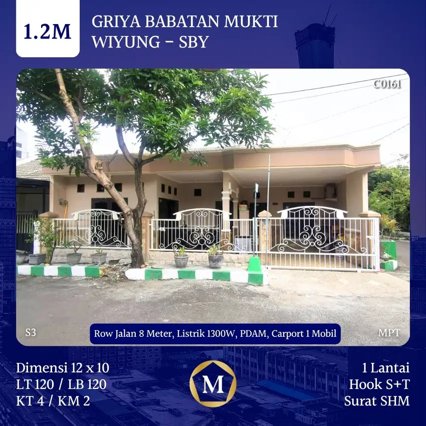 Rumah Murah Griya Babatan Mukti Wiyung dkt Citraland Pakuwon PTC UNESA