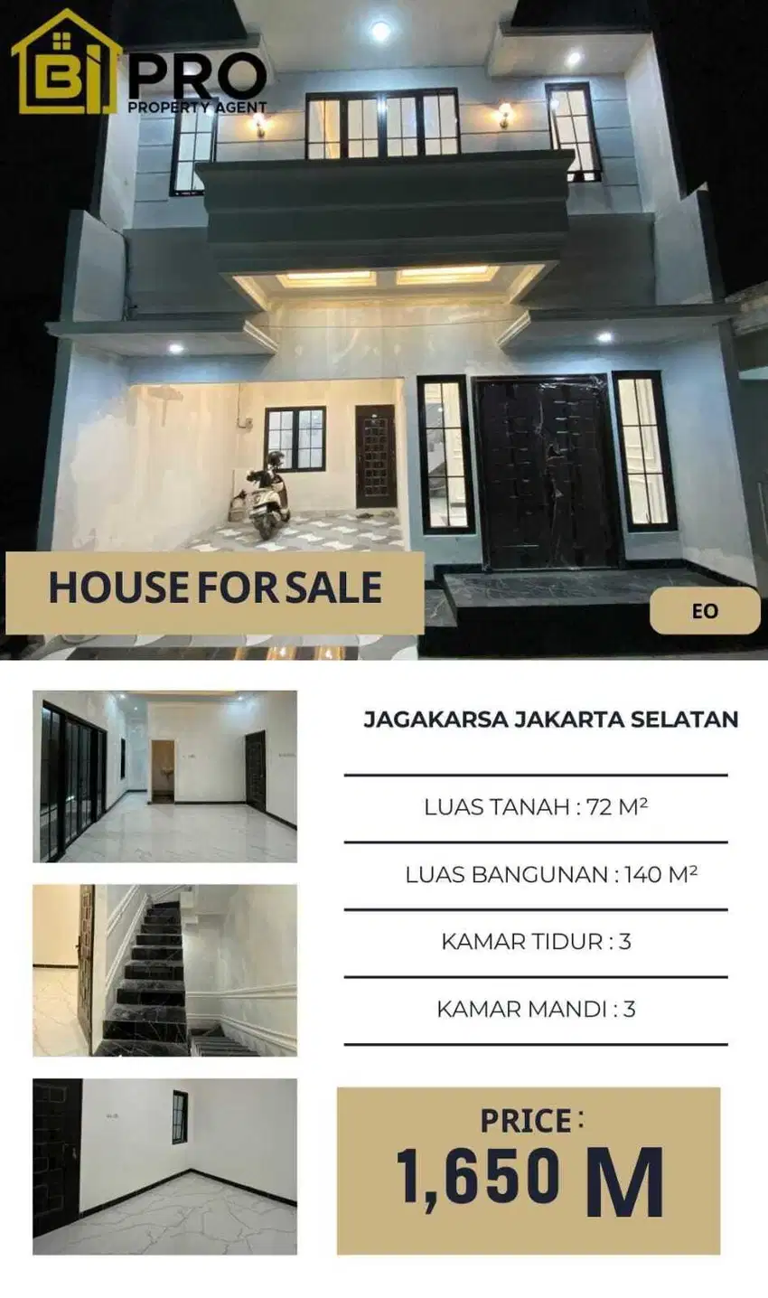 DIJUAL RUMAH DEKAT TOL KUKUSAN KAMPUS UI DI JAGAKARSA JAKARTA SELATAN