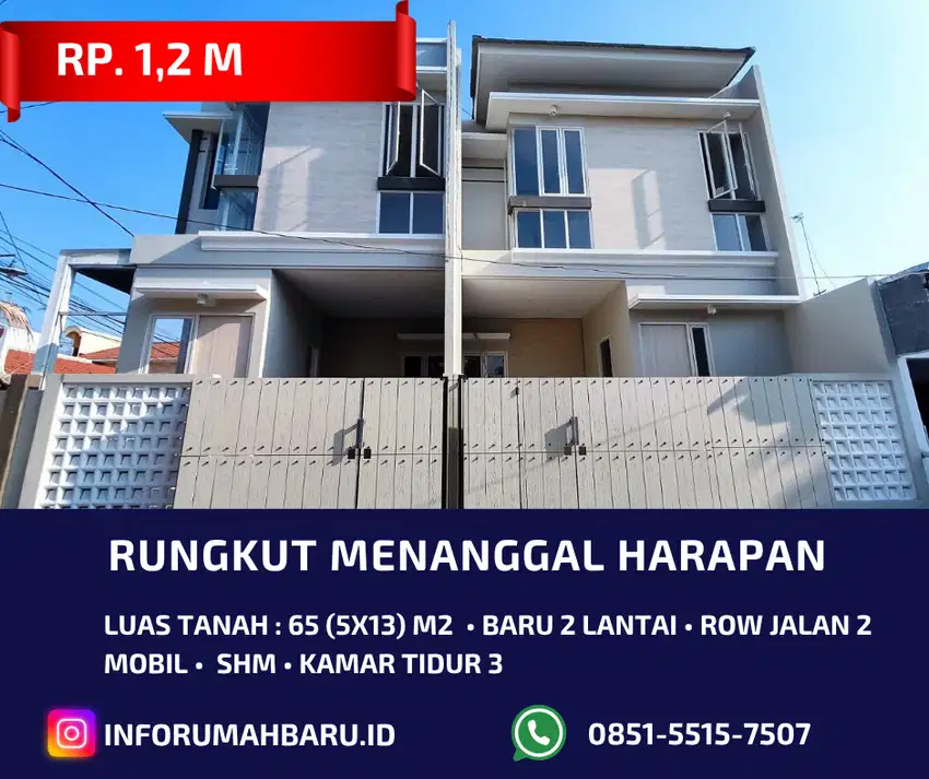 New Gress‼️Rumah 2 Lantai Rungkut Menanggal Harapan Row 2 Mobil