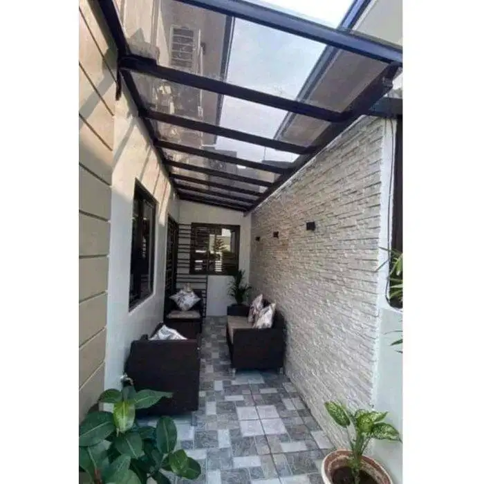 kanopi sleding dengan besi holo warna putih