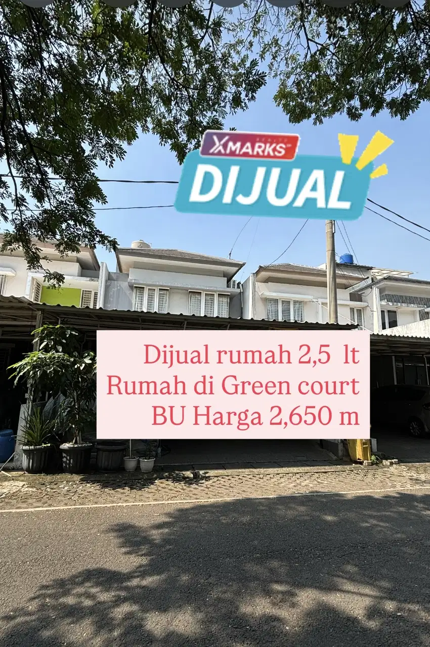 Dijual Rumah BU 2,5 lt di Green Court Cengkareng 7 x 17 m2 semi furnis