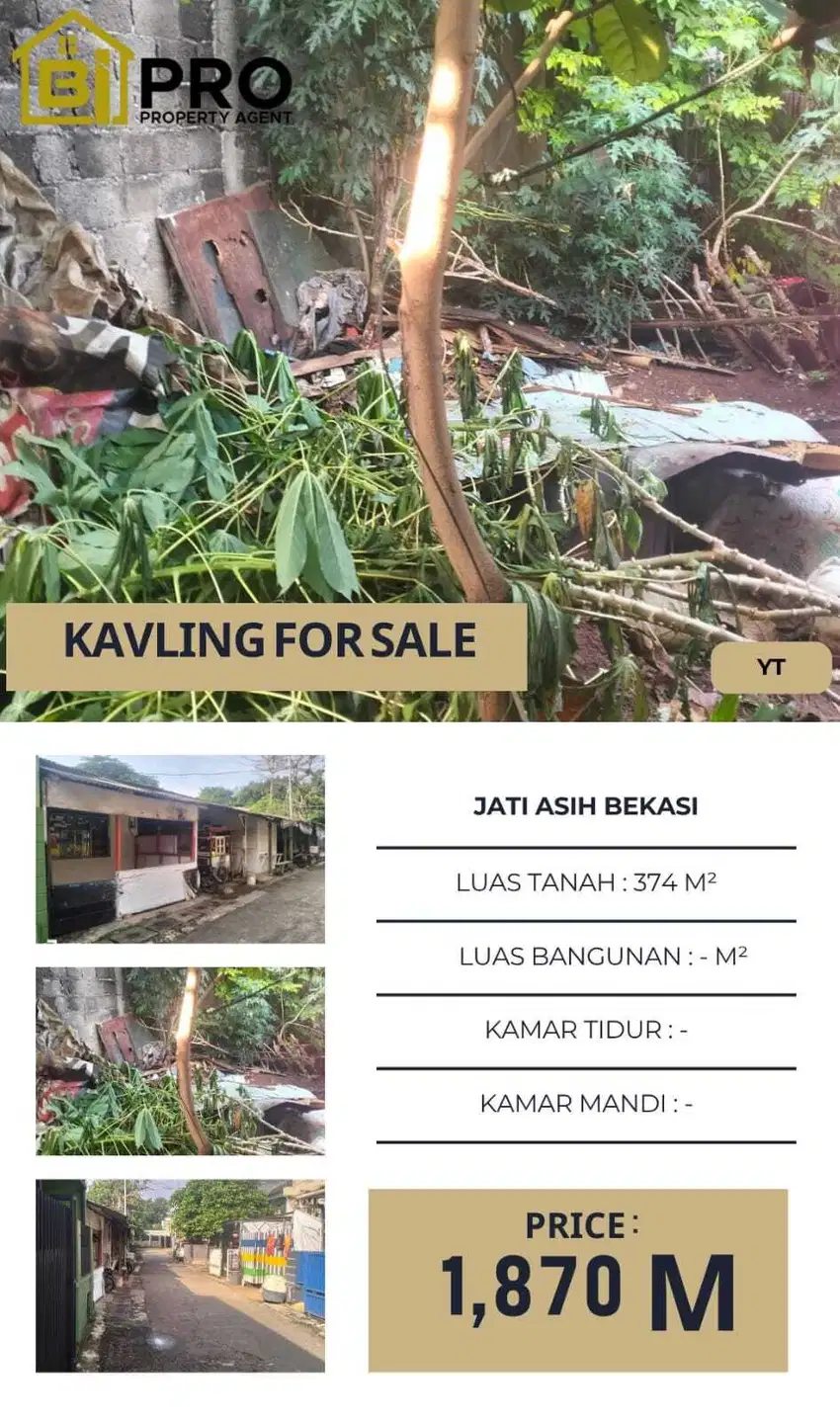 Jati asih, kavling bonus kontrakan, murah