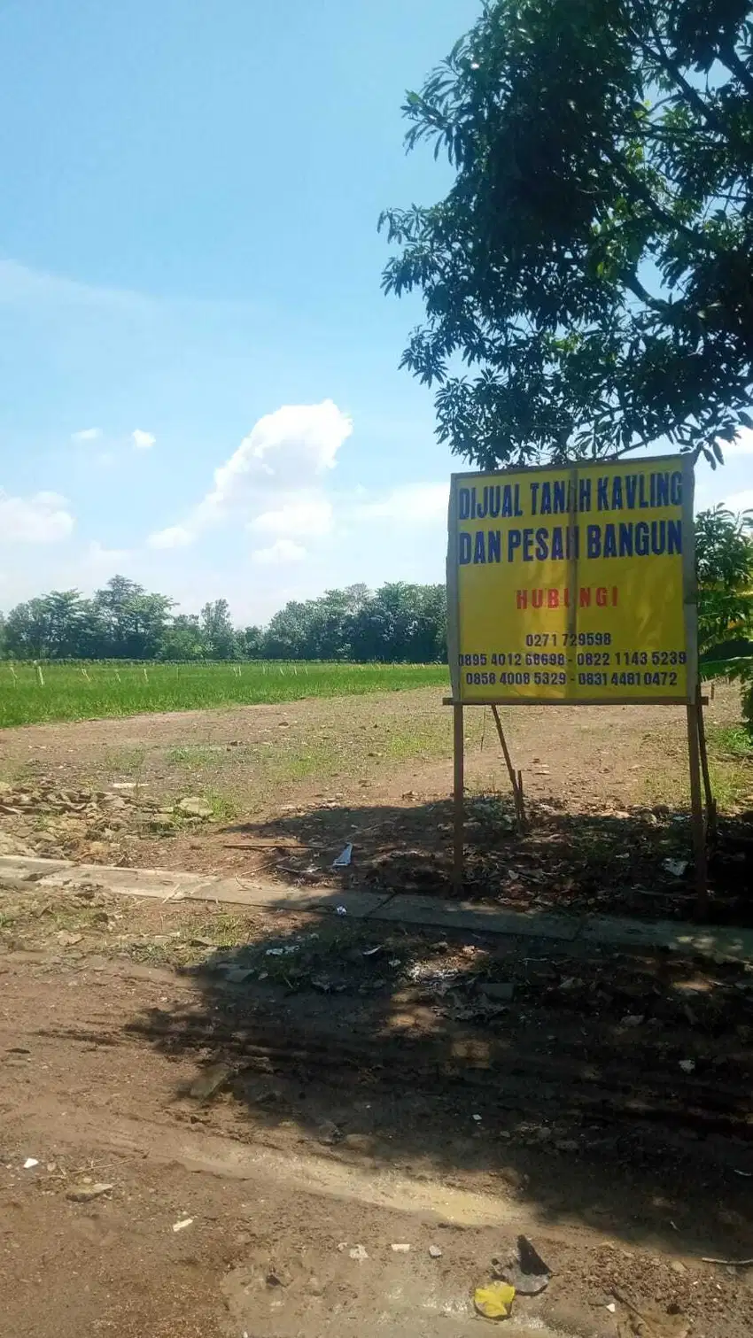 tanah kavling lokasi solobaru luas 114m2 di jl bima sakti