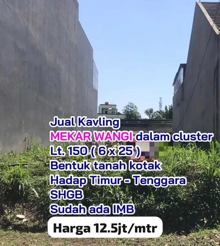 Termurah! Tanah kavling dalam cluster Mekar wangi, Bandung