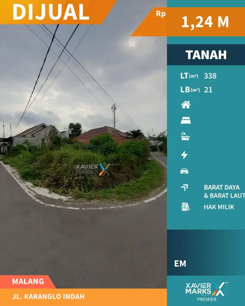 Dijual Tanah Kavling Hook di Karanglo Indah Malang Dekat Exit Tol