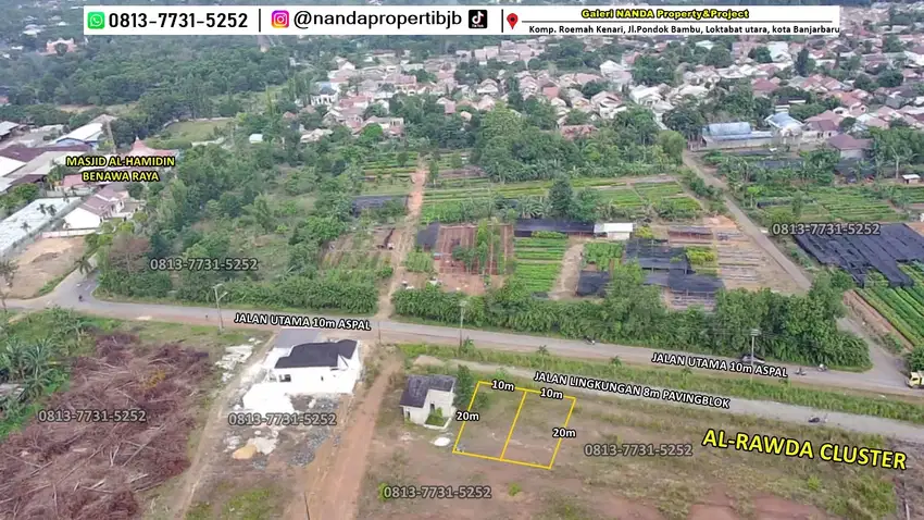2 Kavling 10x20m di cluster al-rawda benawa raya gt manggis