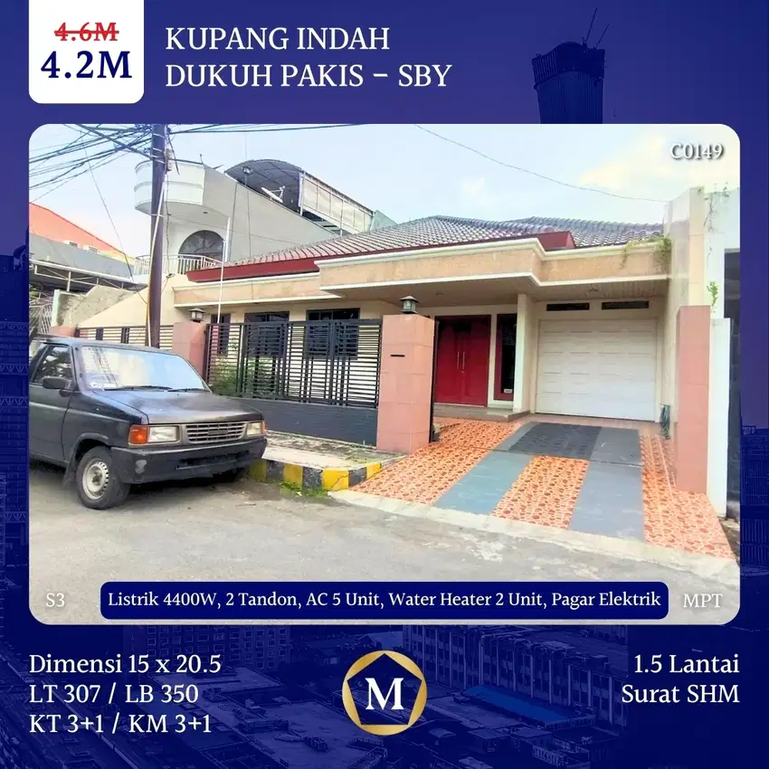 Rumah Kupang Indah dkt Tol Mayjend Sungkono HR Muhammad Darmo Permai