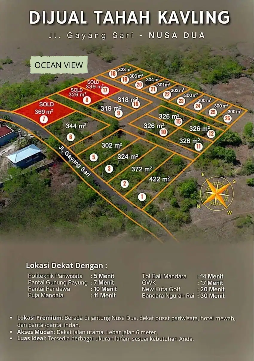 Tanah Kavling Strategis Gayang Sari Kutuh - Nusa Dua
