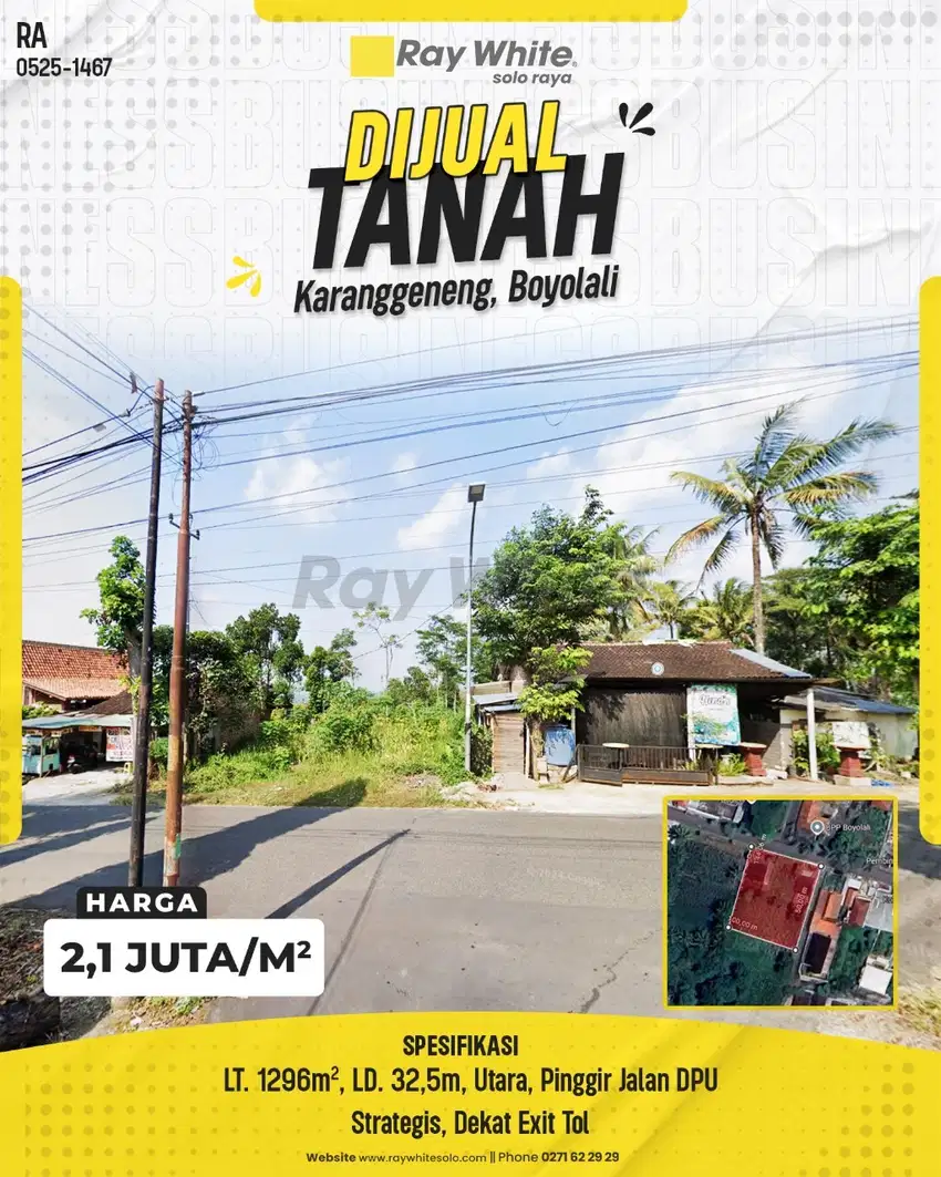 TANAH SIAP BANGUN DI KARANGGENENG PINGGIR JALAN KABUPATEN BOYOLALI