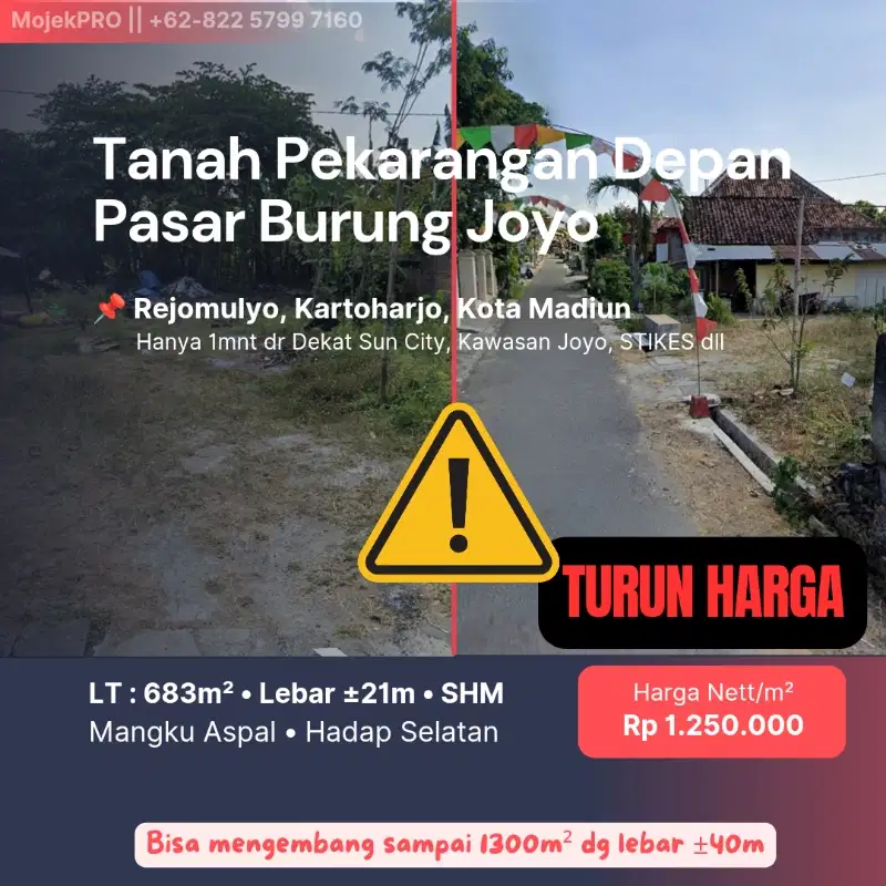 TANAH MURAH DEPAN PASAR JOYO MADIUN