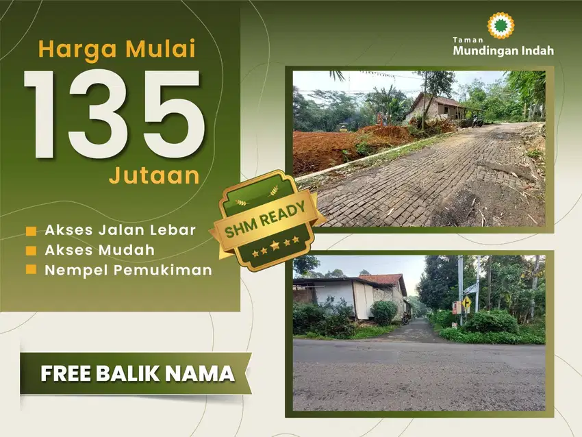 Tanah Kavling Murah Siap Bangun SHM Ready di Mundingan