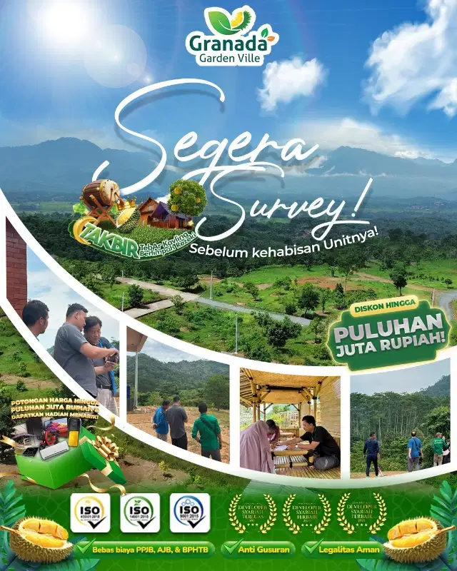 Jual Tanah Kavling dan Kebun Durian Dikelilingi Pegununganan Bogor