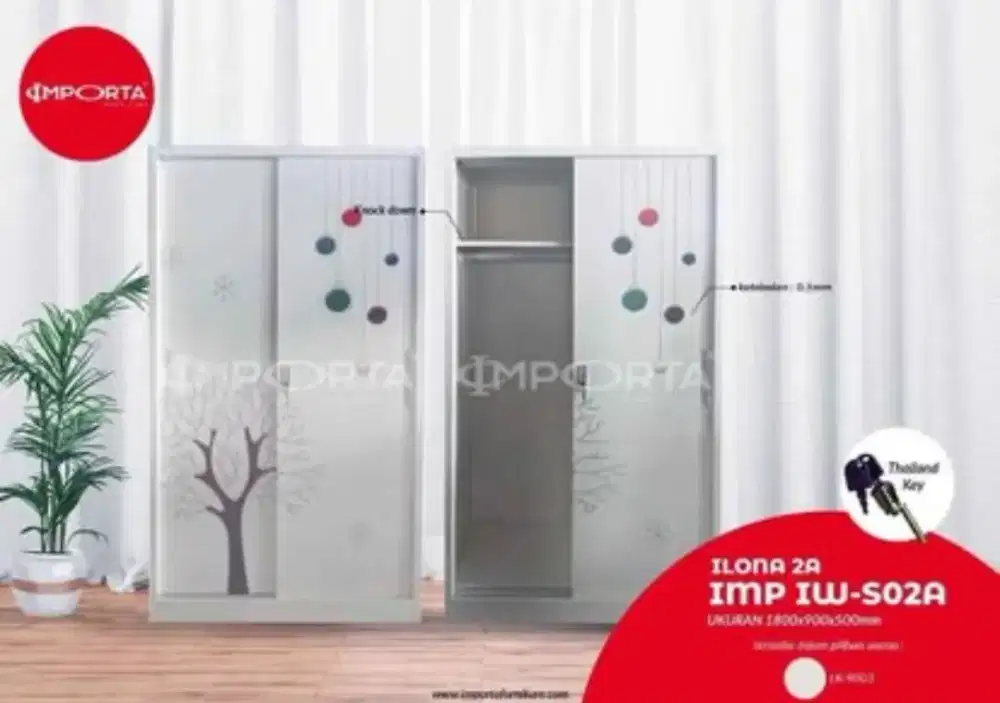 Lemari Pakaian Pintu Sliding Importa IW-S02A