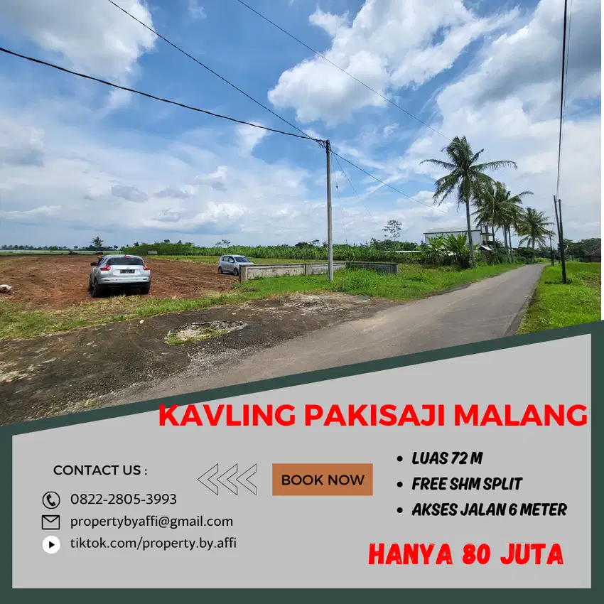 Tanah Pakisaji, arah Kepanjen Lingkungan Asri dekat Kebon Agung