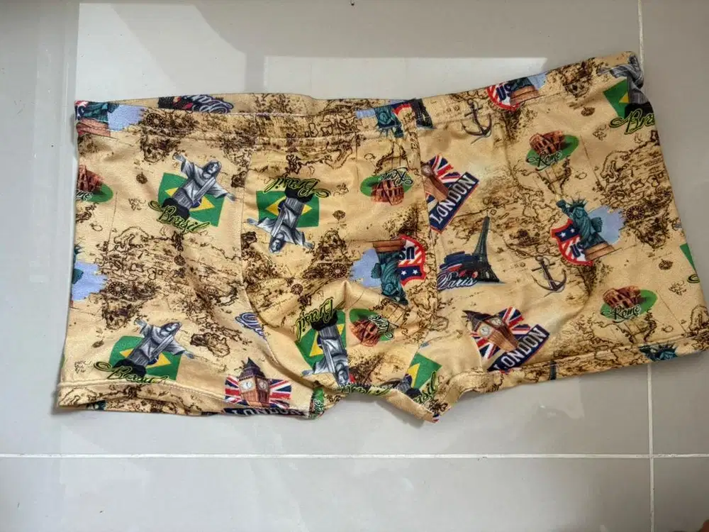 celana dalam boxer matif berbagai negara (L/XL) karet aman