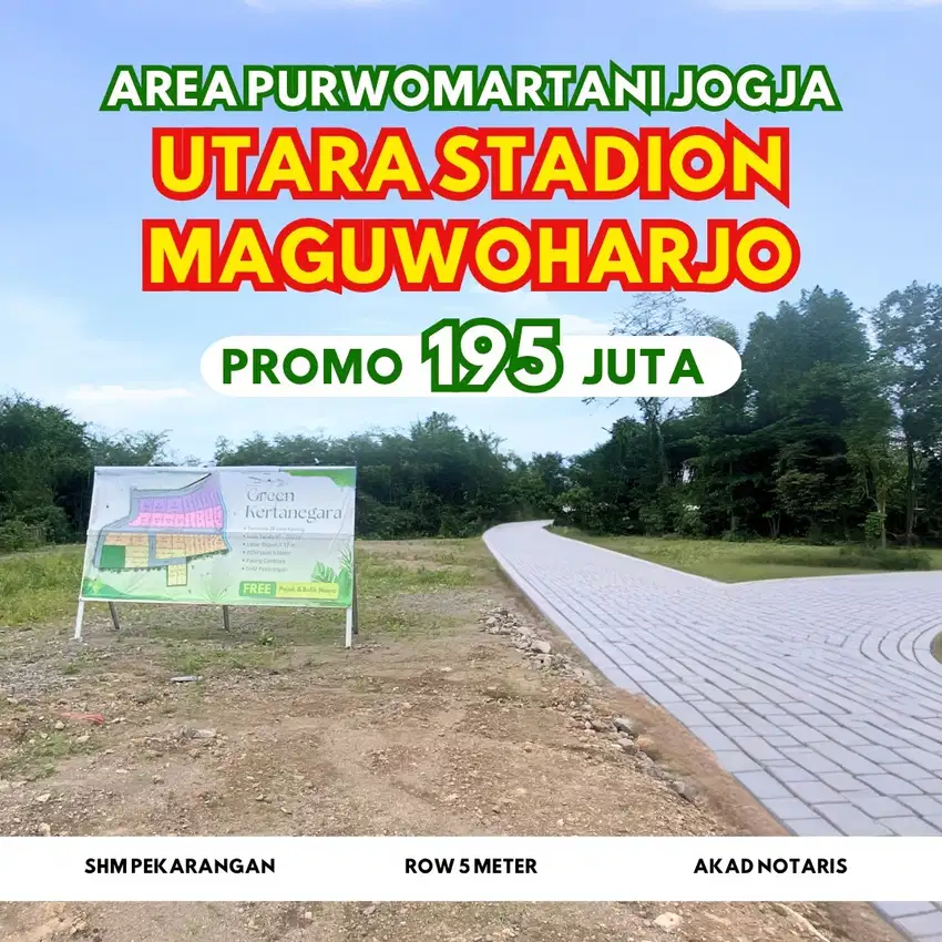 TANAH 10 MENIT KE STADION MAGUWOHARJO JOGJA