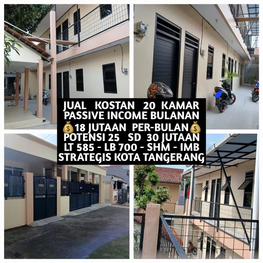 JUAL RUMAH INDUK PLUS KOST KOSAN TOTAL 21 KAMAR KOTA TANGERANG