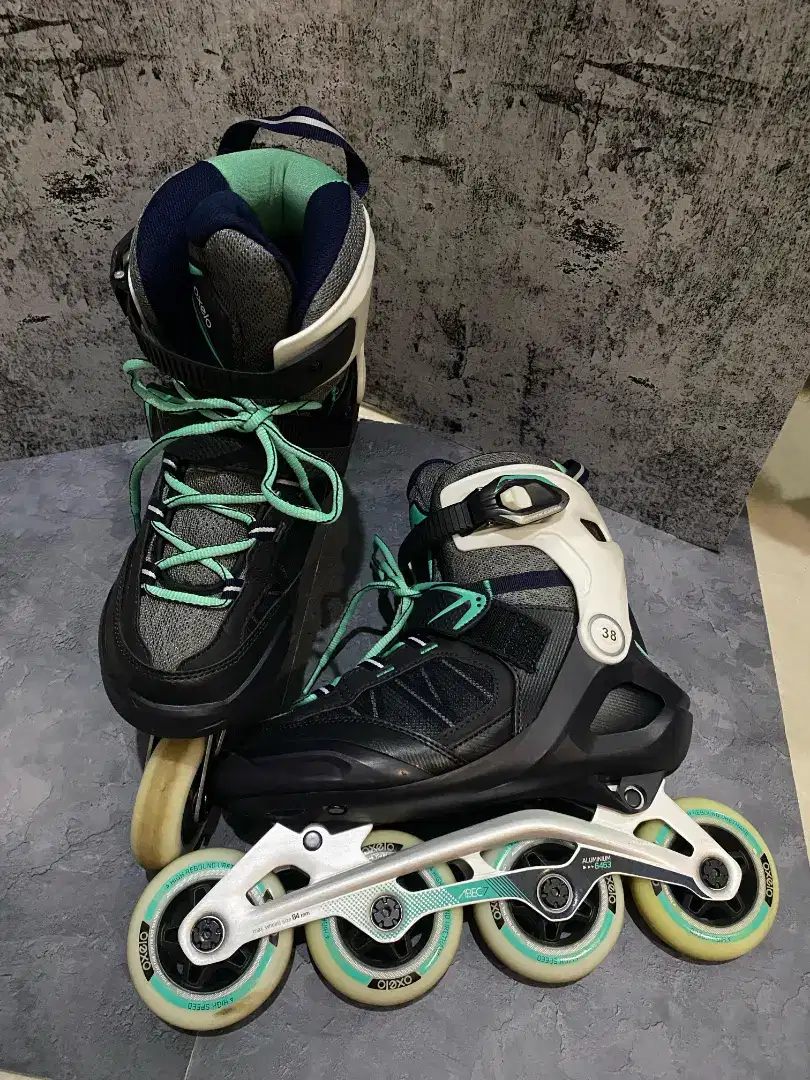 Sepatu Roda OXELO FIT500 Women's Inline Fitness Skates - Peppermint