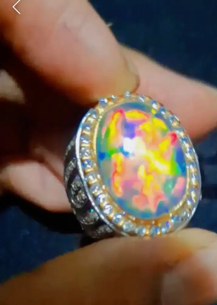 Permata Batu Natural Kalimaya Kristal Full Jarong Nyalaa