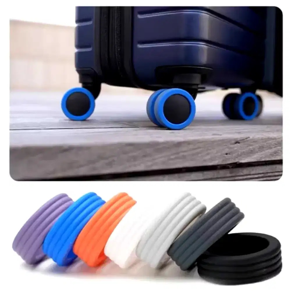 Ready siap antar! Pelindung roda koper karet silicon 1 set isi 8 pcs