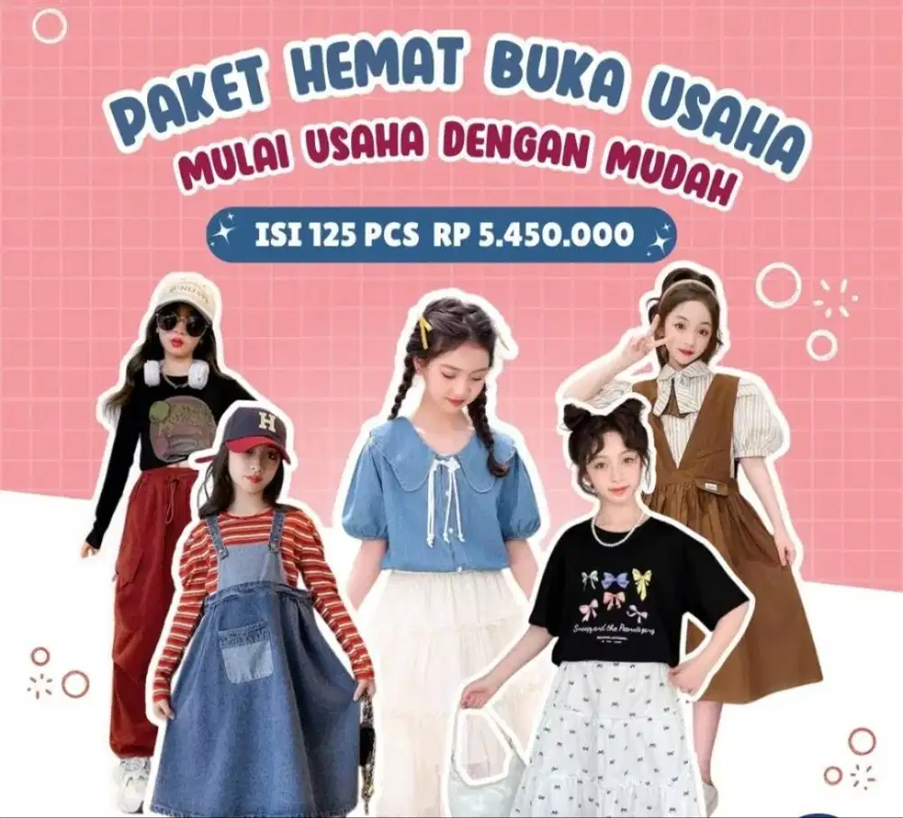 Paket usaha baju anak import premium