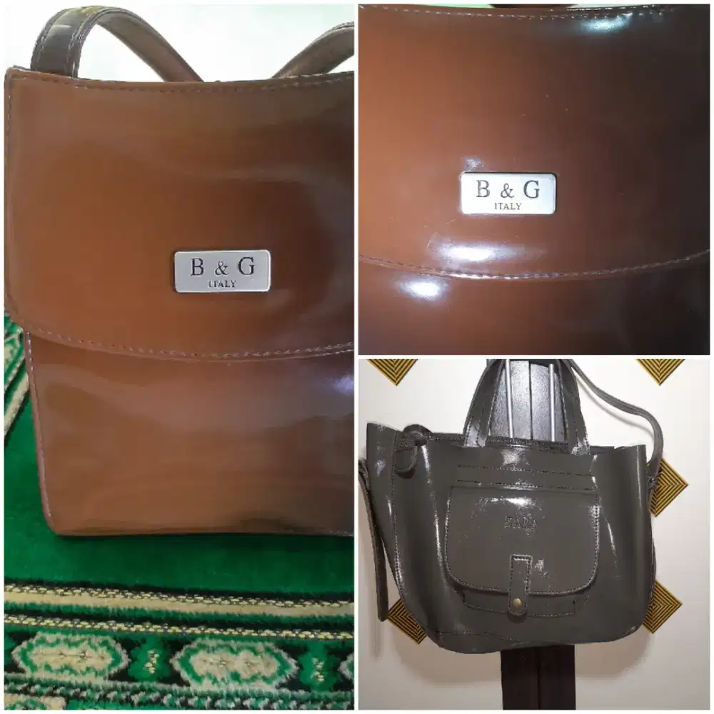 Tas murah Asli baru B&G Italy ori semua Bahan kulit leather