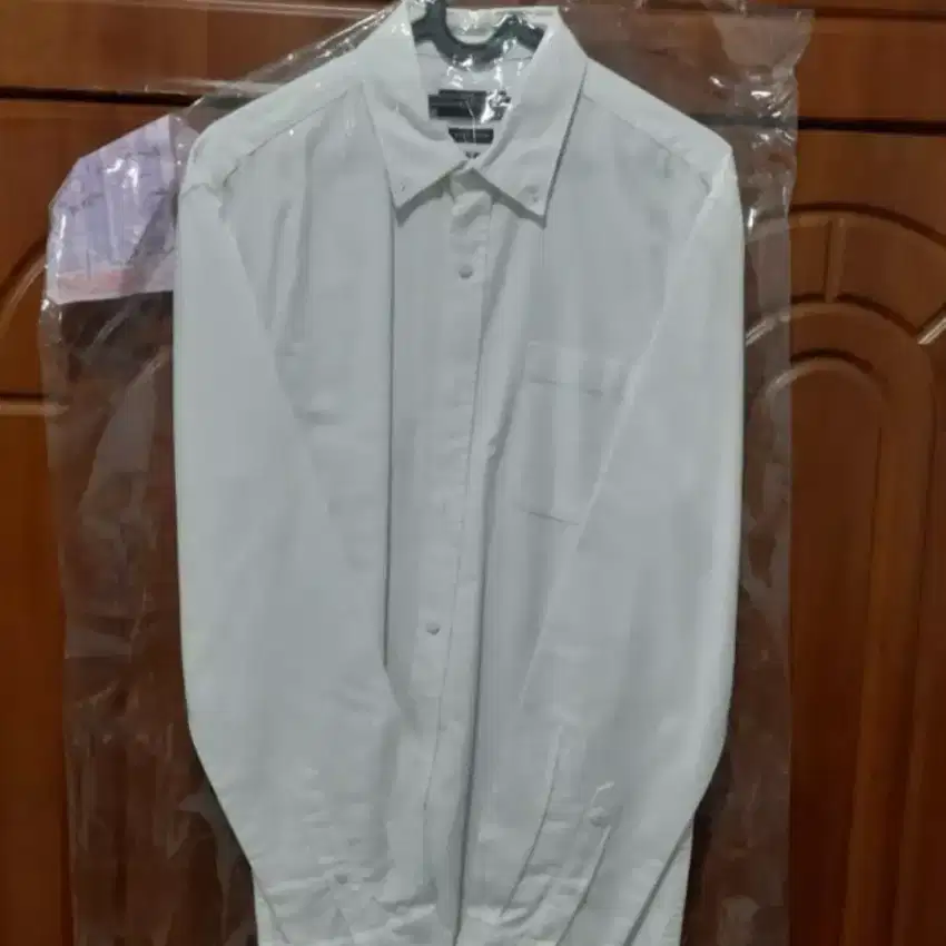 Kemeja Executive Oxford Putih Size 16 Lengan Panjang Model Slim Fit