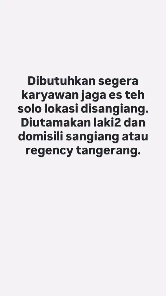 Dibutuhkan segera karyawan