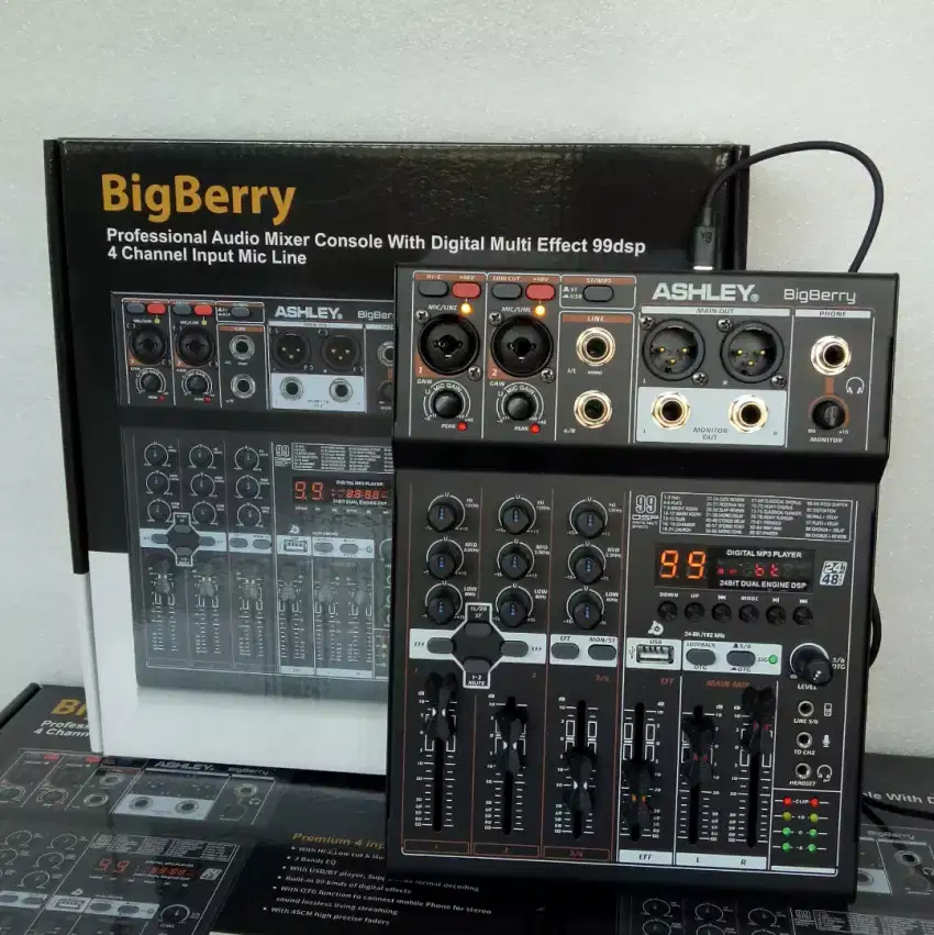 Mixer ASHLEY 4 Chanel BigBerry original Big Berry 99DSP Reverb OTG