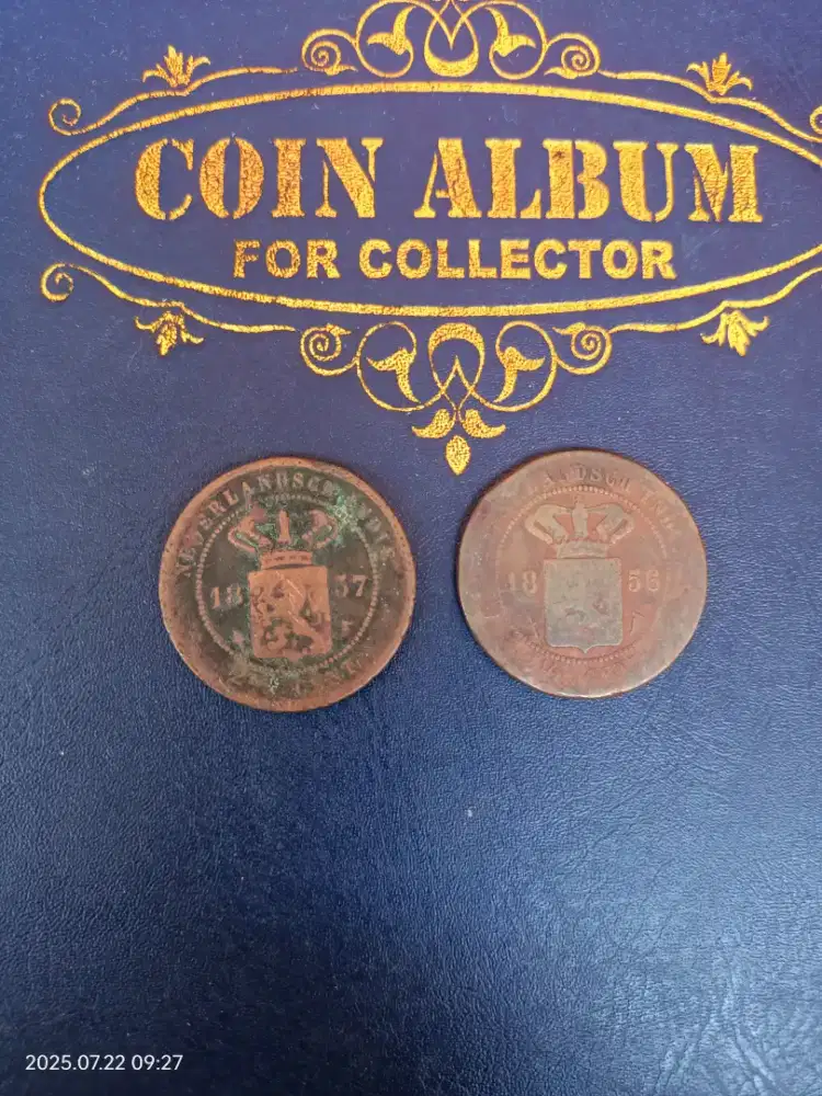 Dua Uang Kuno Nederland 2½Cent Tahun Emisi 1856/57