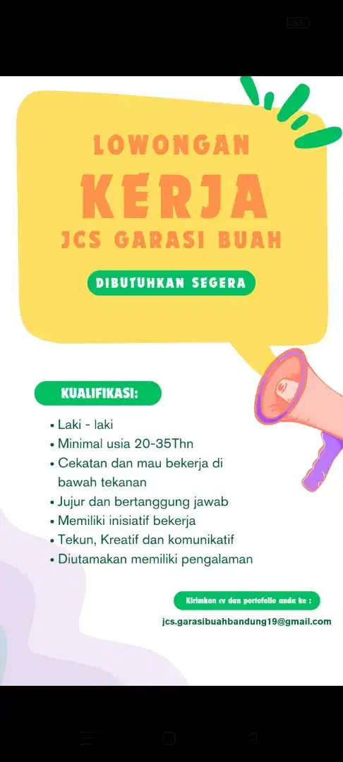 Lowong Pekerjaan bagi yang pengalaman