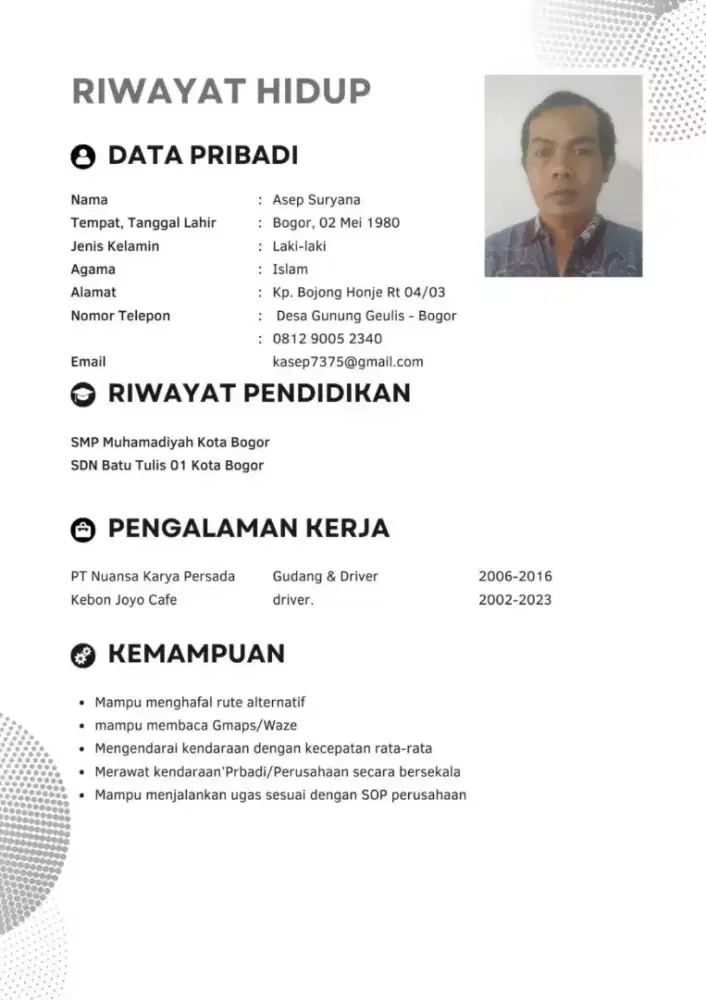 cari kerjaan sebagai driver