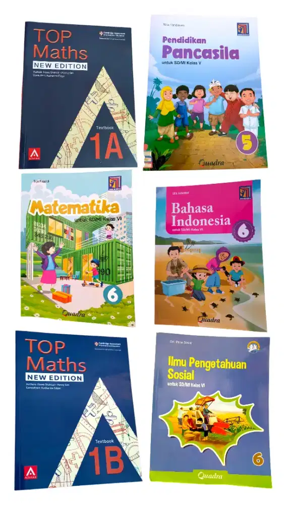 BUKU PELAJARAN SD (QUADRA DLL) MATH, IPS, B.IND DLL