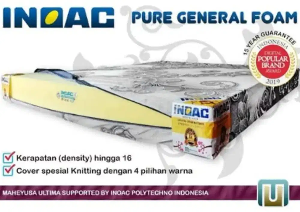 Kasur Busa Inoac Standard Garansi 15 Th Jacquard Knitting Tebal 14 cm