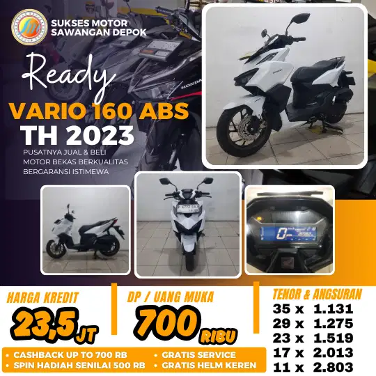 PROMO CASH KREDIT HONDA VARIO 160 ABS TH 2023 UNIT MULUS BERGARANSI
