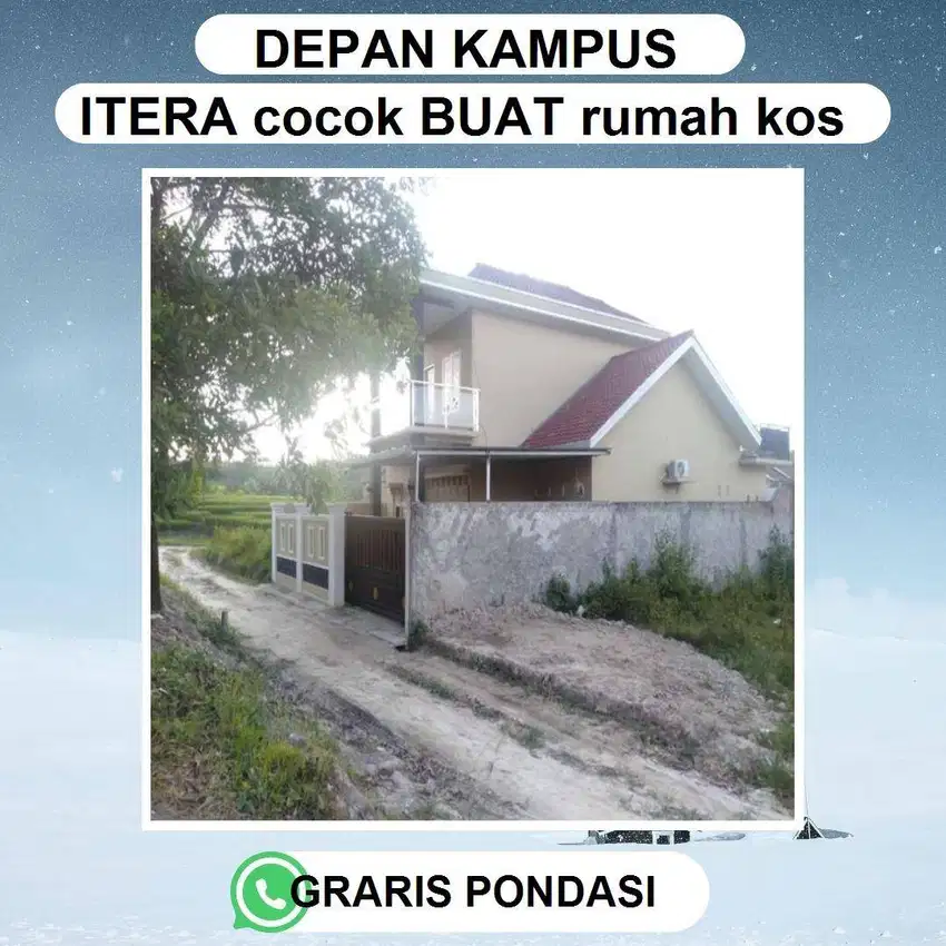 TANAH ITERA BELAKANG KOLAM RENANG DEKAT KAMPUS ITERA DAN RS AIRAN RAYA
