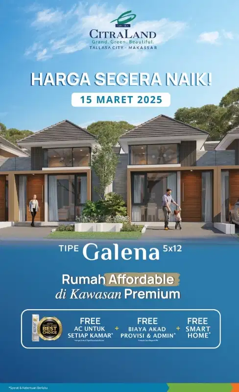 Rumah cantik di kawasan premium Tallasakcity kota makassar