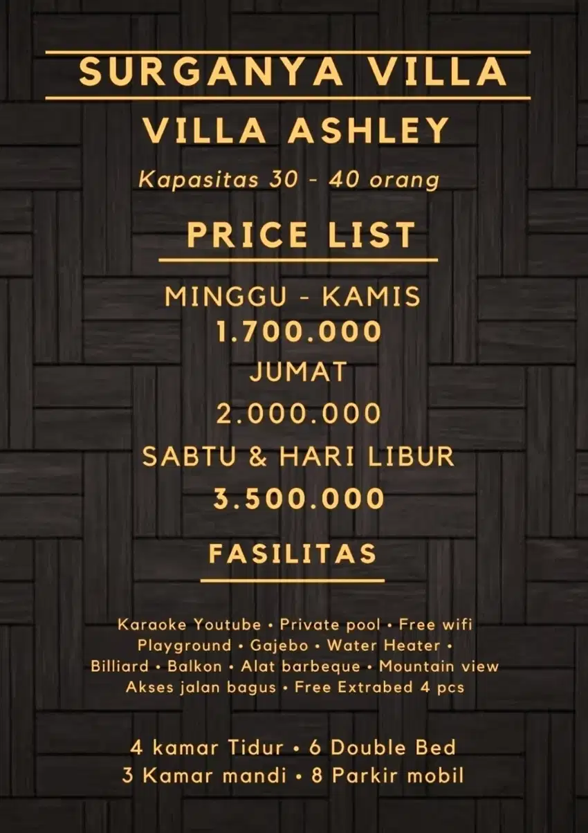 VILLA ASHLEY puncak bogor