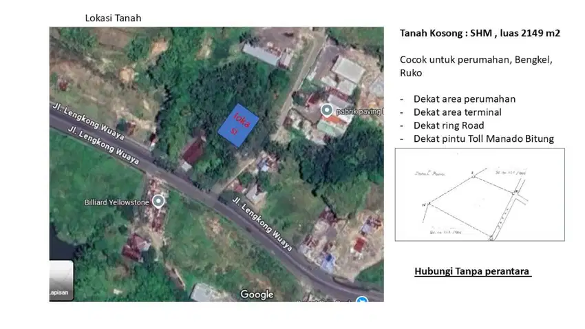 JUAL TANAH STRATEGIS KOTA MANADO