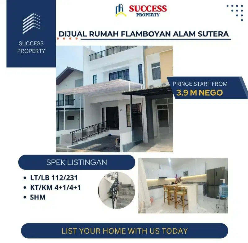 DI JUAL RUMAH FLAMBOYAN ALAM SUTERA 7x16