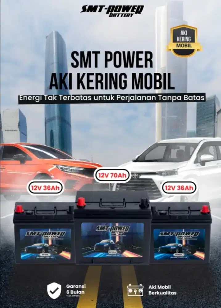 Aki kering untuk Mobil 12 volt 36 amper