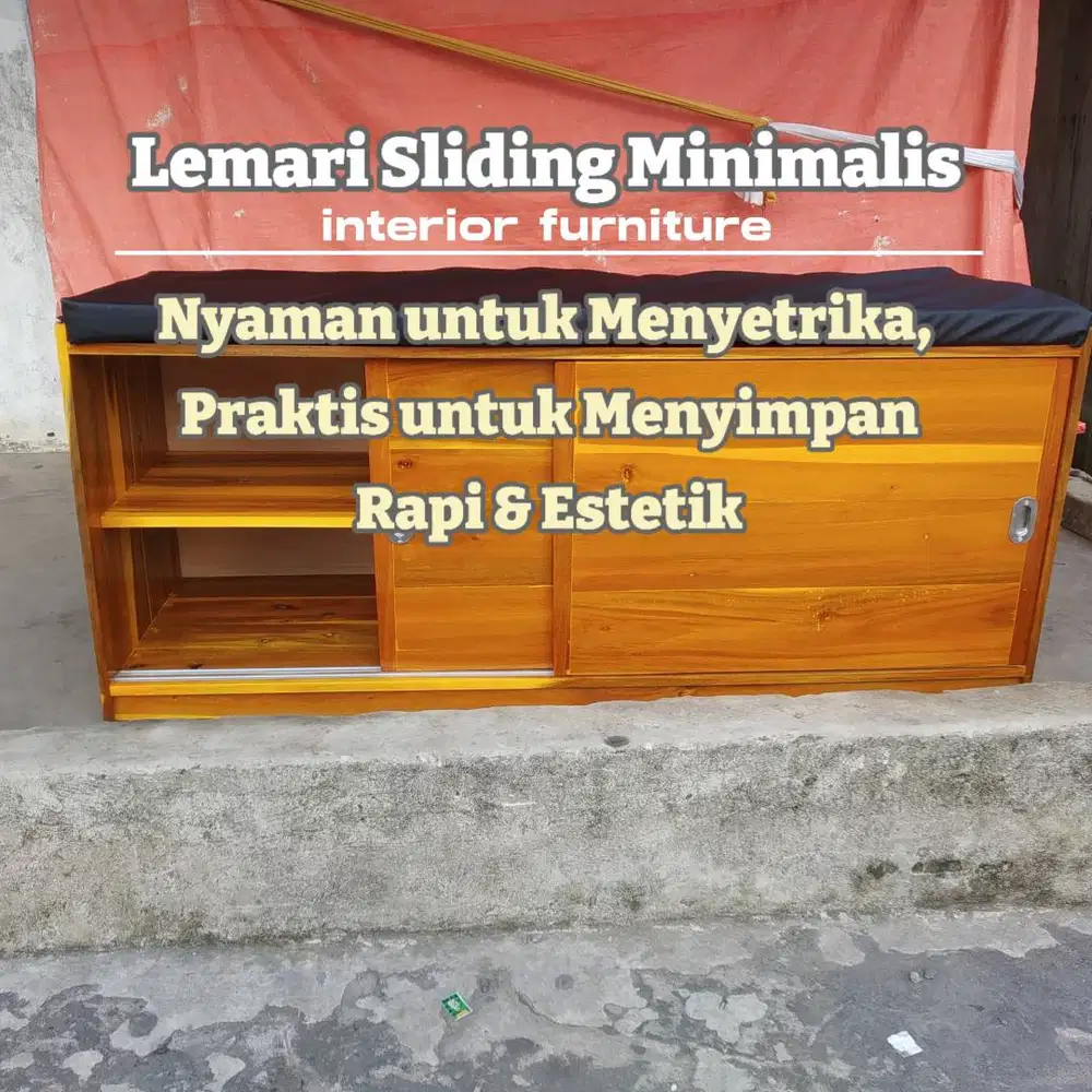 LEMARI SLIDING + MEJA SETRIKA/ 2 IN 1 LEMARI  SLIDING MODERN