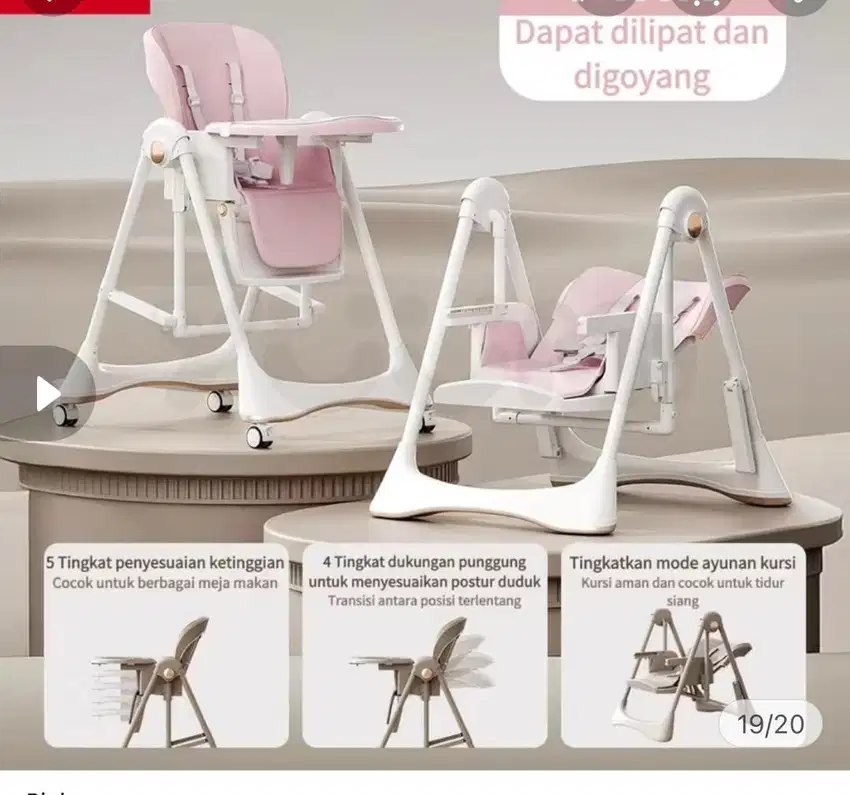 Kursi makan bayi tinggi 3in1