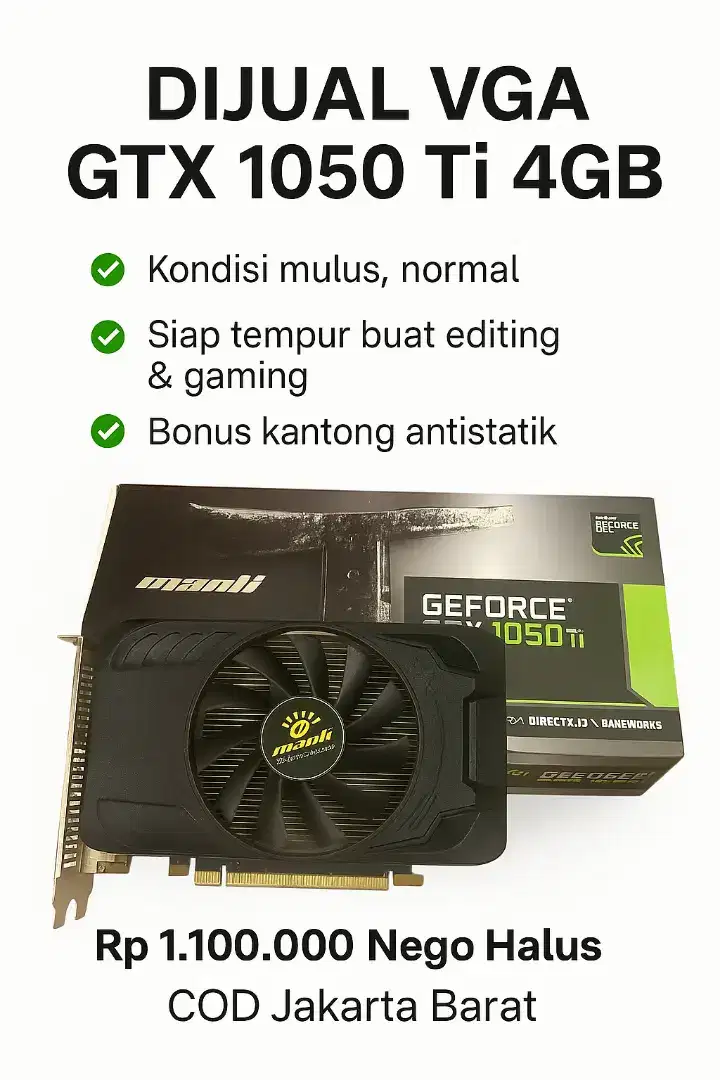 VGA Manli GeForce GTX 1050 Ti 4GB GDDR5