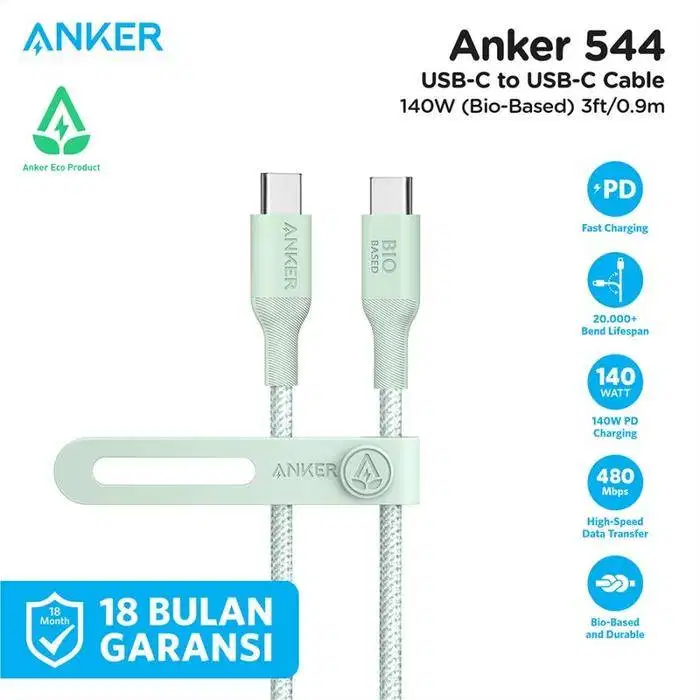 Anker 544 Data Cable Bio-Nylon Type-C to Type-C 140W 3ft/0.9M - A80F5