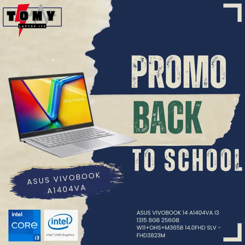 ASUS VIVOBOOK 14 A1404VA I3 1315 8GB 256GB W11+OHS+M365B 14.0FHD SLV