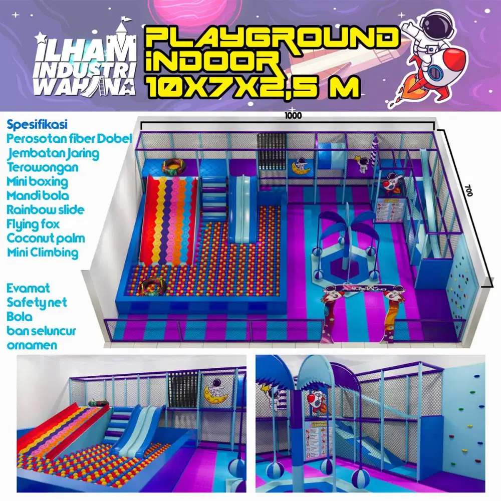 Playground Indoor ukuran 10 x 7 x 2,5 meter