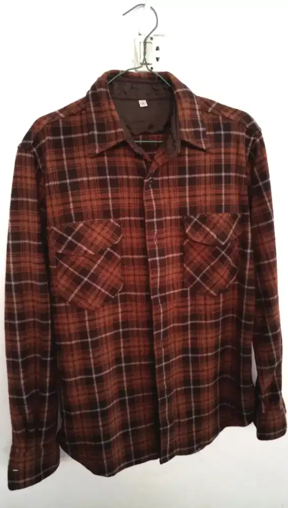 Kemeja flannel uniqlo strech size L original flanel