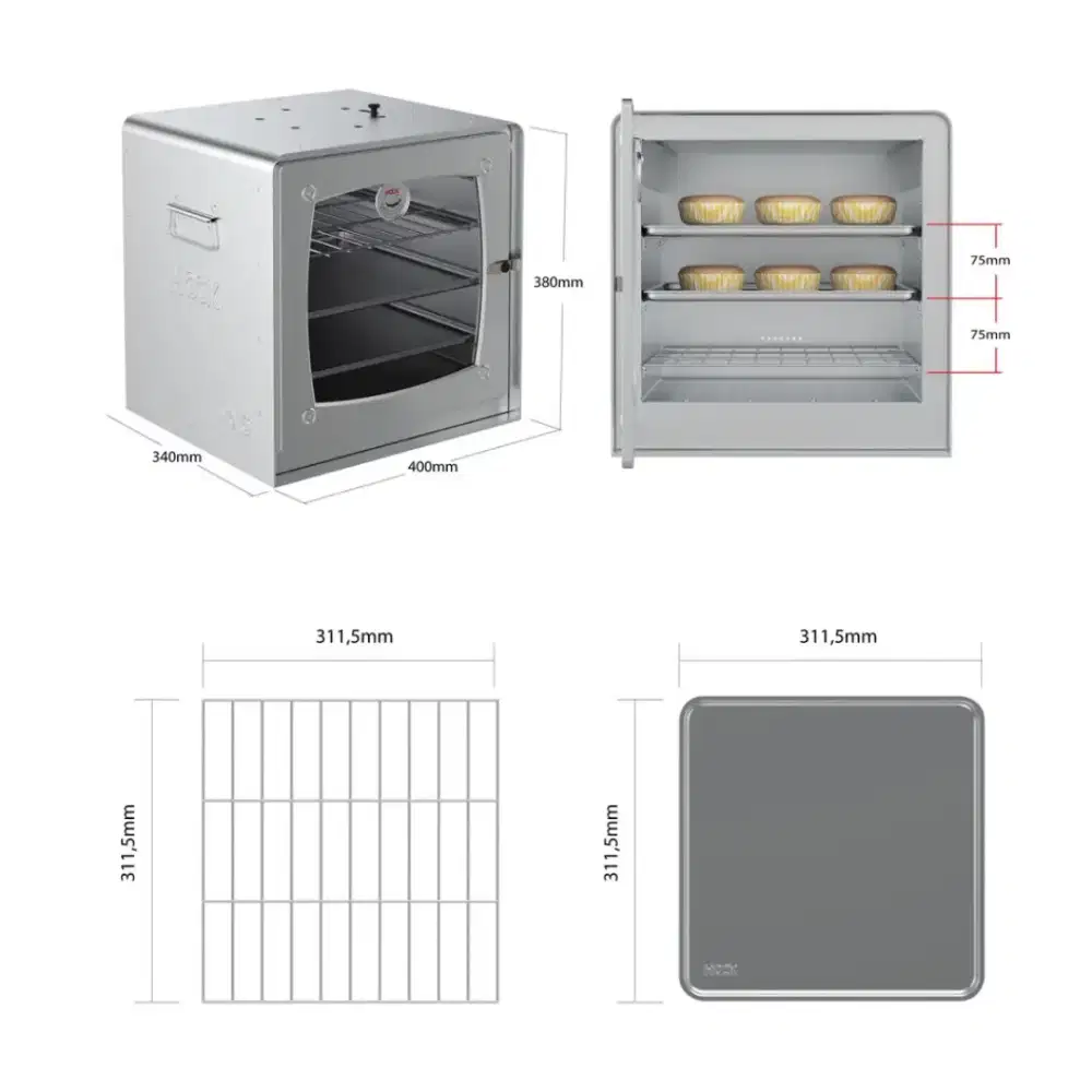 Oven Tangkring Baru 29L Aluminium masak kue bolu